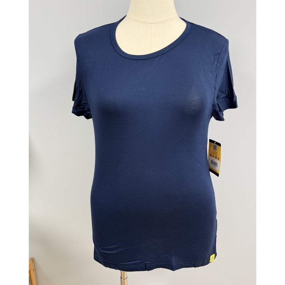 NWT Wonder Wink Modern Fit Underscrub Shirt Womens L Navy Short Sleeve Scrub Top